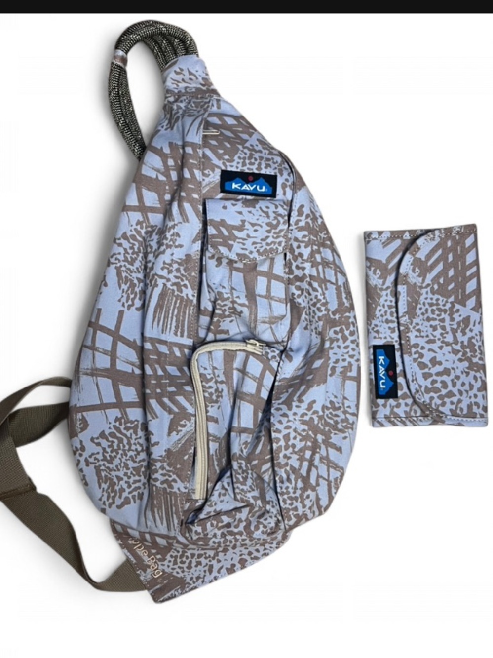 KAVU Rope Sling Travel Bag “Beach Doodle” With Matching Wallet